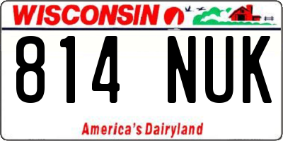 WI license plate 814NUK