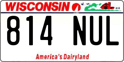 WI license plate 814NUL