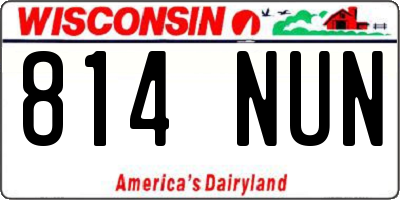 WI license plate 814NUN