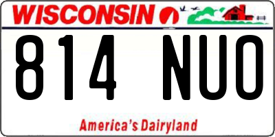 WI license plate 814NUO