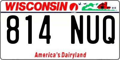 WI license plate 814NUQ