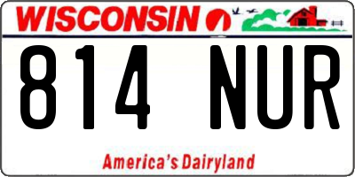 WI license plate 814NUR