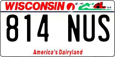 WI license plate 814NUS