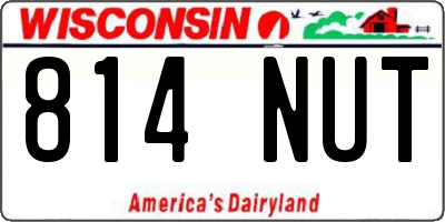 WI license plate 814NUT