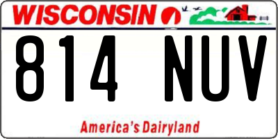 WI license plate 814NUV