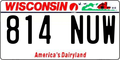 WI license plate 814NUW