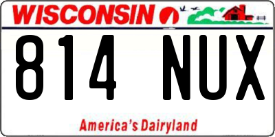 WI license plate 814NUX