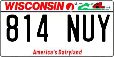 WI license plate 814NUY