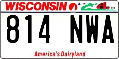 WI license plate 814NWA