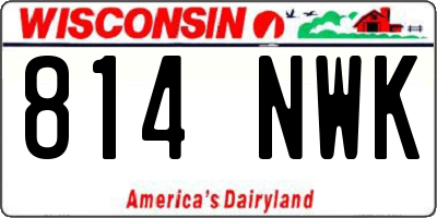 WI license plate 814NWK