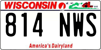 WI license plate 814NWS