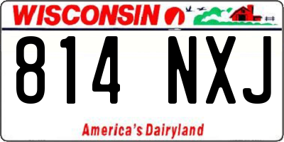WI license plate 814NXJ