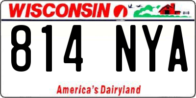 WI license plate 814NYA