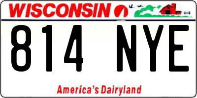 WI license plate 814NYE