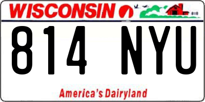 WI license plate 814NYU