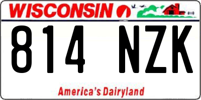 WI license plate 814NZK
