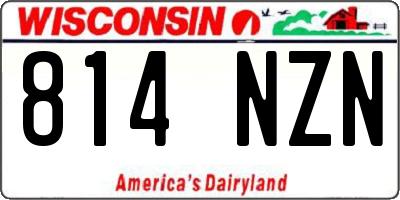 WI license plate 814NZN