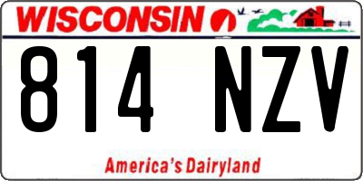 WI license plate 814NZV