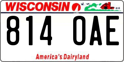 WI license plate 814OAE