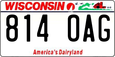 WI license plate 814OAG