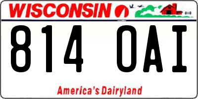 WI license plate 814OAI
