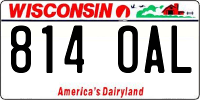 WI license plate 814OAL