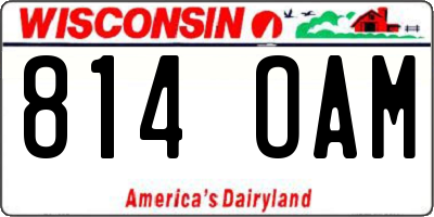 WI license plate 814OAM