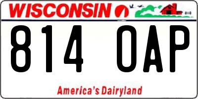 WI license plate 814OAP
