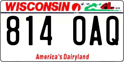 WI license plate 814OAQ
