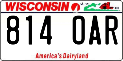 WI license plate 814OAR