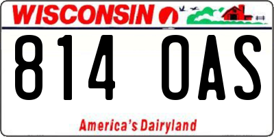 WI license plate 814OAS