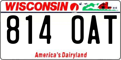 WI license plate 814OAT