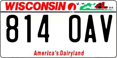 WI license plate 814OAV