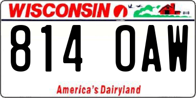WI license plate 814OAW