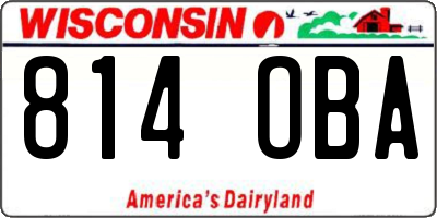 WI license plate 814OBA