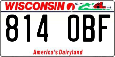 WI license plate 814OBF