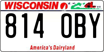WI license plate 814OBY