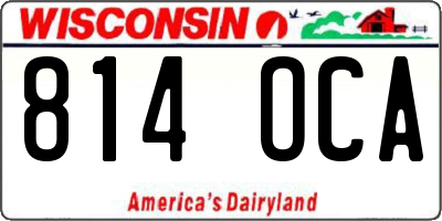 WI license plate 814OCA