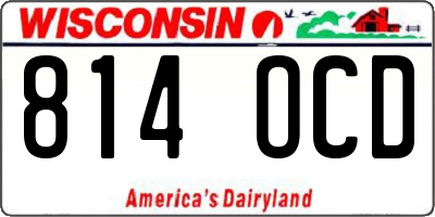 WI license plate 814OCD