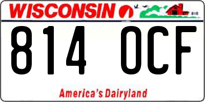 WI license plate 814OCF
