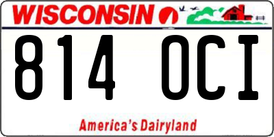 WI license plate 814OCI