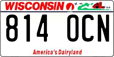 WI license plate 814OCN