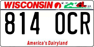 WI license plate 814OCR