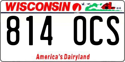 WI license plate 814OCS