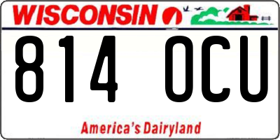 WI license plate 814OCU