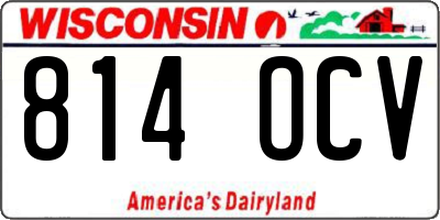 WI license plate 814OCV