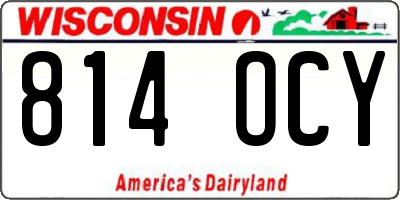 WI license plate 814OCY