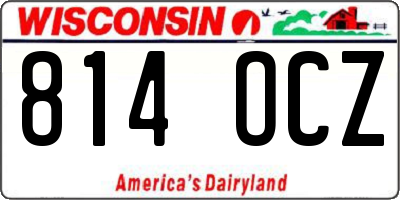 WI license plate 814OCZ