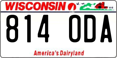 WI license plate 814ODA