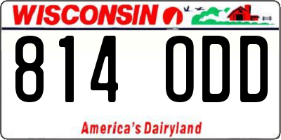 WI license plate 814ODD